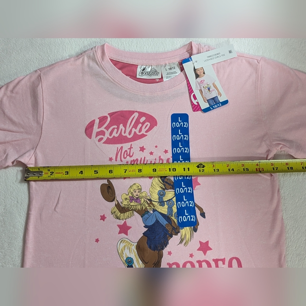 Barbie Pink Kids Girls Rodeo T-Shirt - Picture 5 of 16